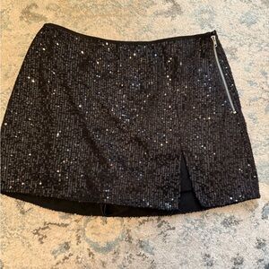Cotton Candy Black Sequin Mini Skirt